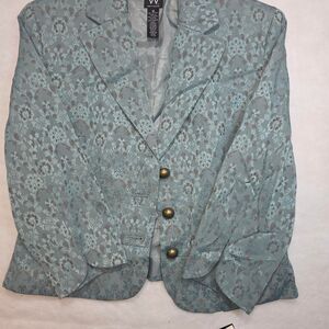 Worthington Women's Blue and Green Jacket size 12 floral